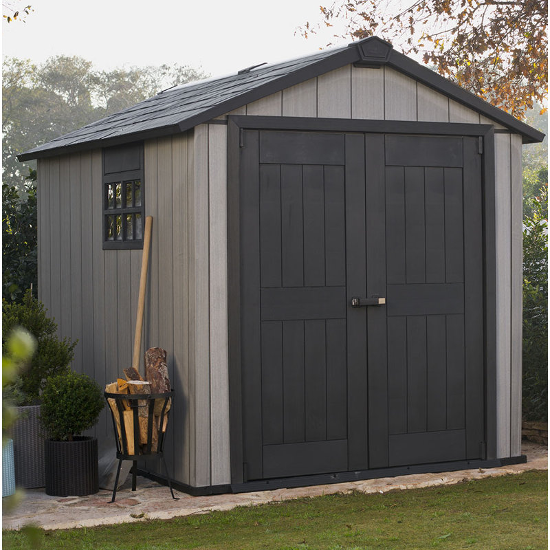 Keter Oakland 7.5 ft. W x 9.5 ft. D Plastic Storage Shed 